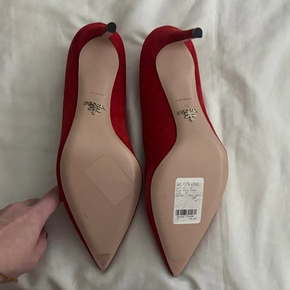 Prada Scarlet Suede Heels - Picture 7 of 7